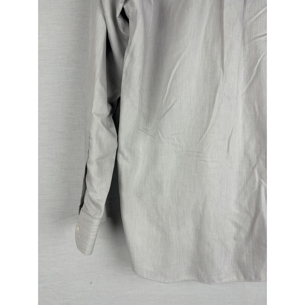 Cremieux Slim Fit Dress‎ Shirt Mens 16.5 35 Gray 100% Pima Cotton Non-Iron L/S - Picture 14 of 14